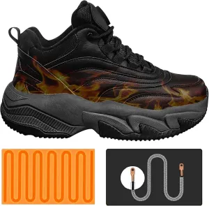 30S Fast Heated Sneakers for Men Women, Rechargeable Heating Foot Warmer, Non-Slip Winter Heated Shoes with 3 Heating Levels, Temperature Controlled Heating Shoes Up to 12 Hours