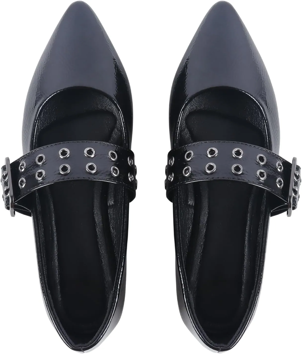ADAMUMU Rhinestone Flats for Women Sparkly Crystals Ballerina Shoes Crystals Sparkly Mary Jane Flats Round Toe Buckle Strap Design Comfortable and Non Slip Sole Flat for Daily Wear and Work
