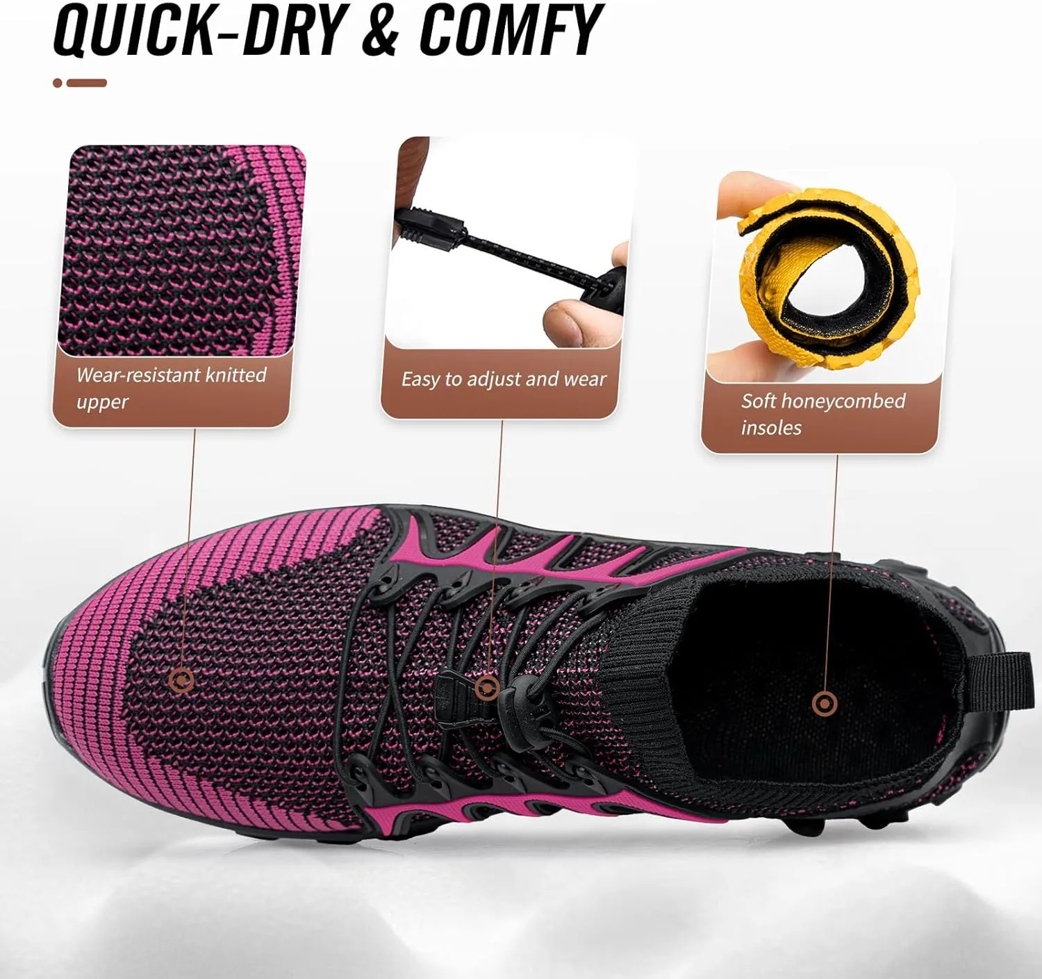 Alibress Water Shoes for Women Men Quick-Dry Aqua Shoes Men's Hiking Water Shoes Women's Beach Shoes Lightweight Water Sports Shoes for Swimming Fishing Kayaking