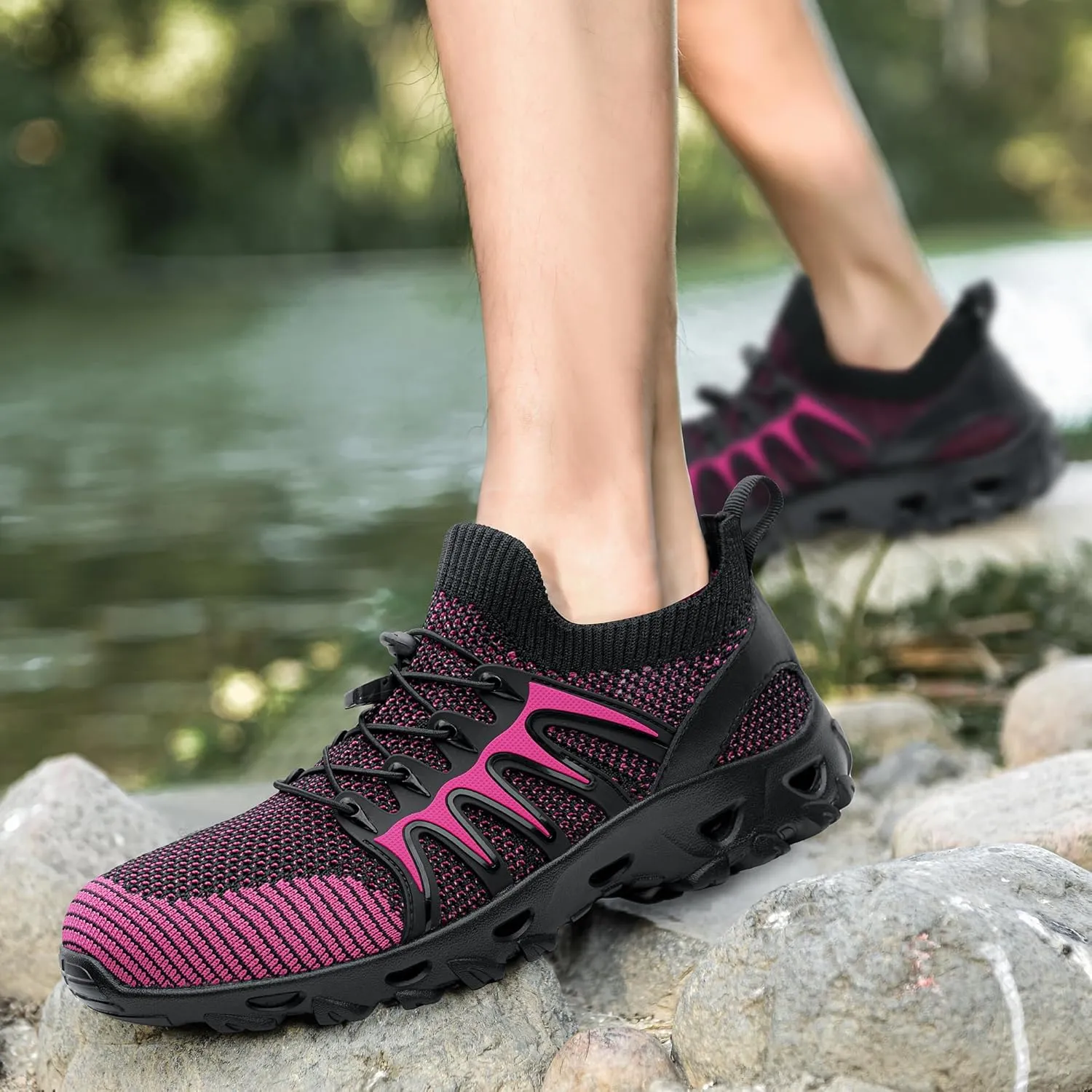 Alibress Water Shoes for Women Men Quick-Dry Aqua Shoes Men's Hiking Water Shoes Women's Beach Shoes Lightweight Water Sports Shoes for Swimming Fishing Kayaking
