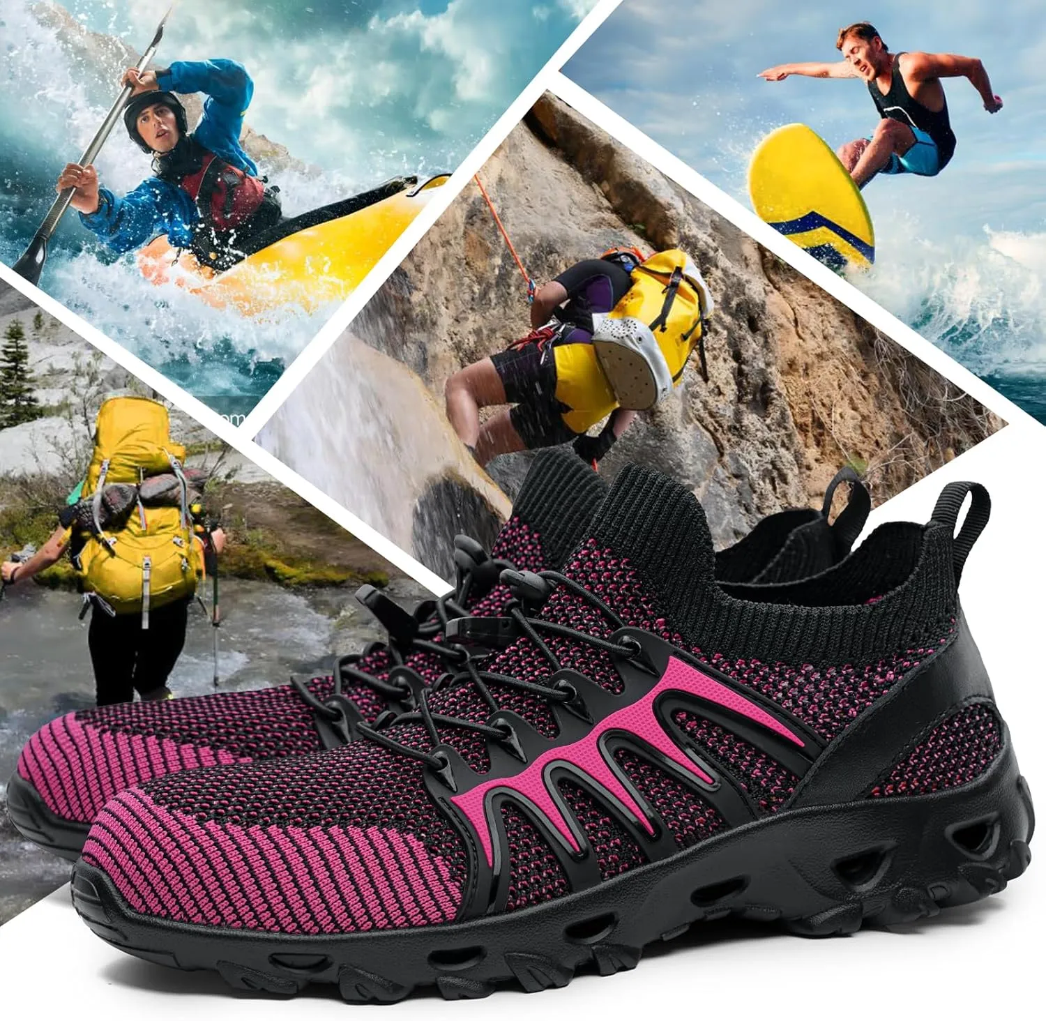 Alibress Water Shoes for Women Men Quick-Dry Aqua Shoes Men's Hiking Water Shoes Women's Beach Shoes Lightweight Water Sports Shoes for Swimming Fishing Kayaking