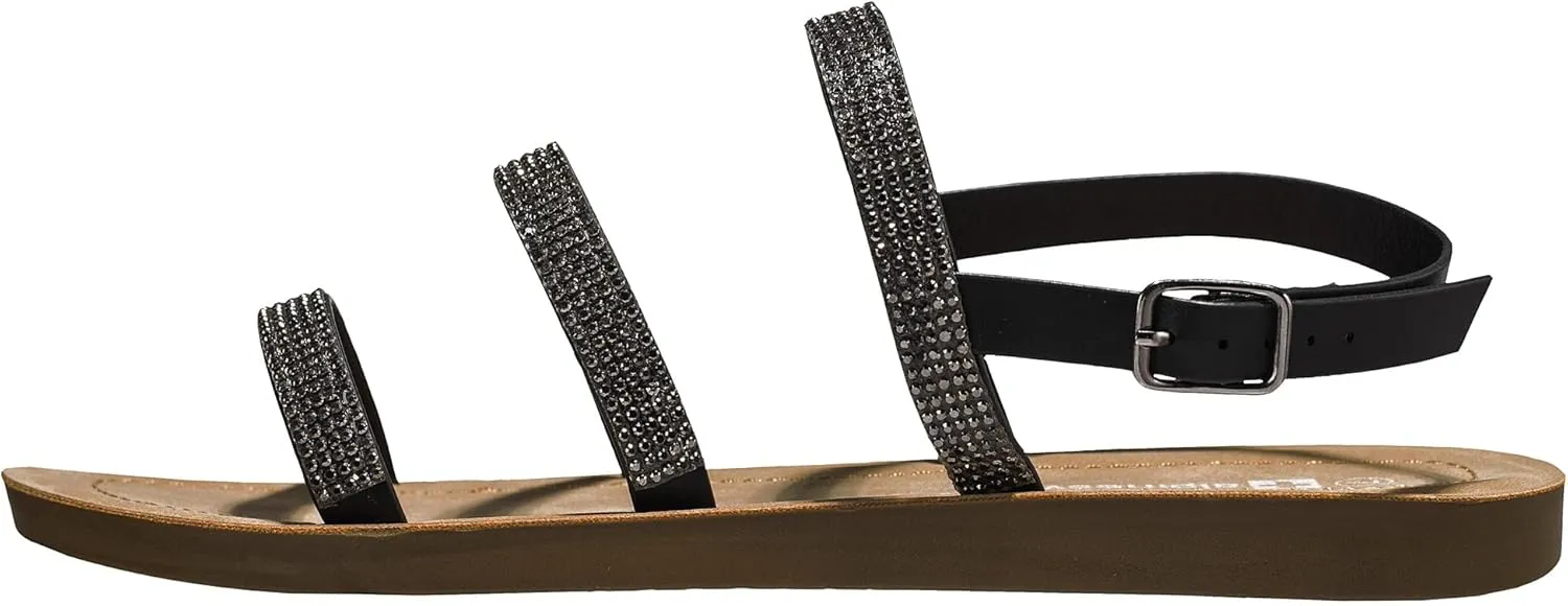 Alpine Swiss Womens Flat Strappy Rhinestone Sandals Gladiator Shoes