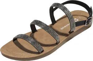 Alpine Swiss Womens Flat Strappy Rhinestone Sandals Gladiator Shoes