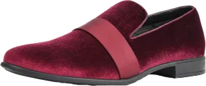 Amali King - Men's Slippers - Mens Loafers - Designer Shoes for Men - Tuxedo Shoes - Velvet Loafers Men - Embossed Paisley Pattern, Satin Band and Trim