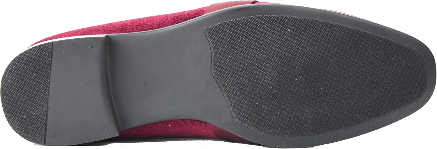 Amali King - Men's Slippers - Mens Loafers - Designer Shoes for Men - Tuxedo Shoes - Velvet Loafers Men - Embossed Paisley Pattern, Satin Band and Trim