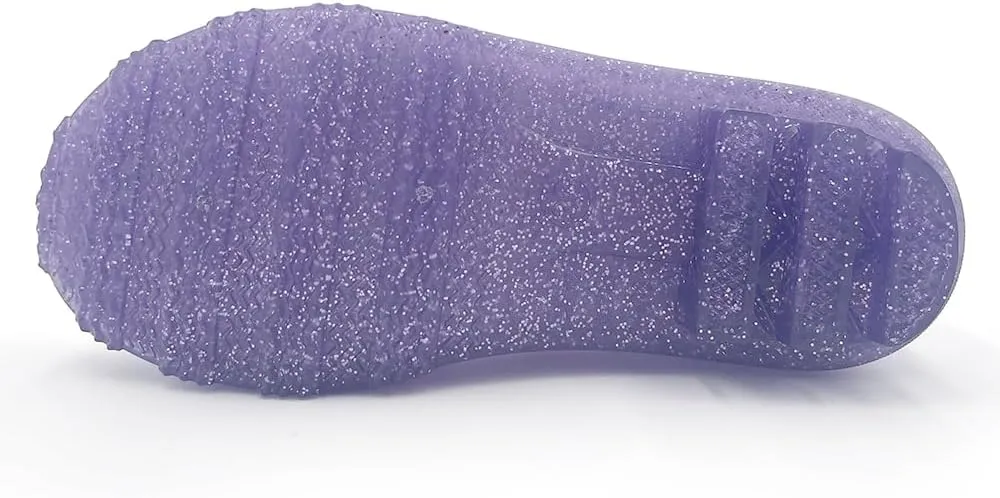 Amoji Gril Glitter Easy On Rain Boots Rubber Waterproof Boots (Little Kid/Big Kid)