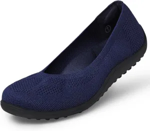 Arromic Wide Toe Box Ballet Flats Shoes for Women Black Slip on Knit Dressy Shoes Comfortable Washable Soft Ballerina Lightweight Ladies Walking Flat
