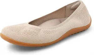 Arromic Wide Toe Box Ballet Flats Shoes for Women Slip on Knit Dressy Shoes Washable Soft Ballerina Lightweight Ladies Walking Flat