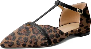 AUMOTED Women's Mary Jane Flat Pointed Toe Flats Low Heel D'Orsay Slip-on Pumps Casual Walking Shoes