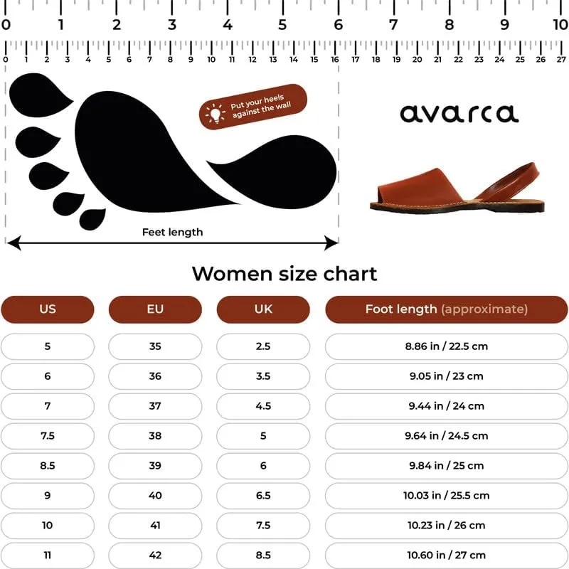Avarca Leather Flat Sandals for Women - Made in Spain - Peep Toe Womens Sandals, Perfect Beach Essentials - Comfortable Spanish Women's Shoes for Every Occasion, Handmade Slingback Shoes