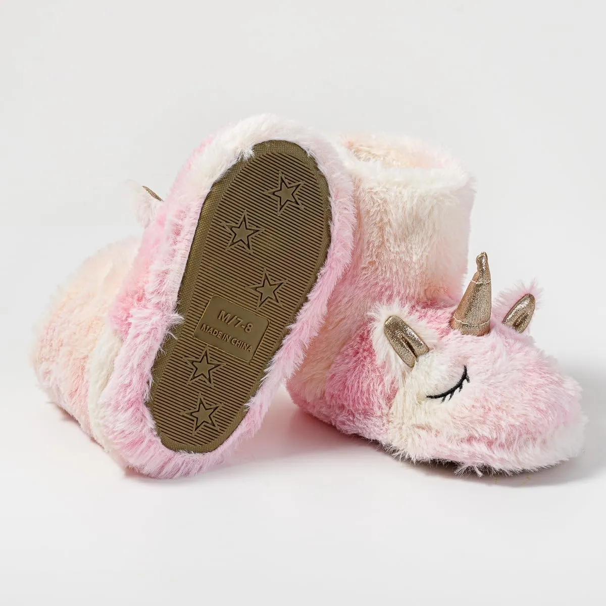 Baby Girls' Unicorn Slippers Rubber Home Boots Slippers