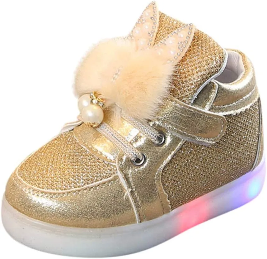 Baby Toddler Boys Girl LED Light Up Casual Shoes 1-7 Years Old Kids Cartoon Rabbit Luminous Sport Shoes Sneakers