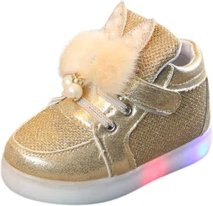 Baby Toddler Boys Girl LED Light Up Casual Shoes 1-7 Years Old Kids Cartoon Rabbit Luminous Sport Shoes Sneakers
