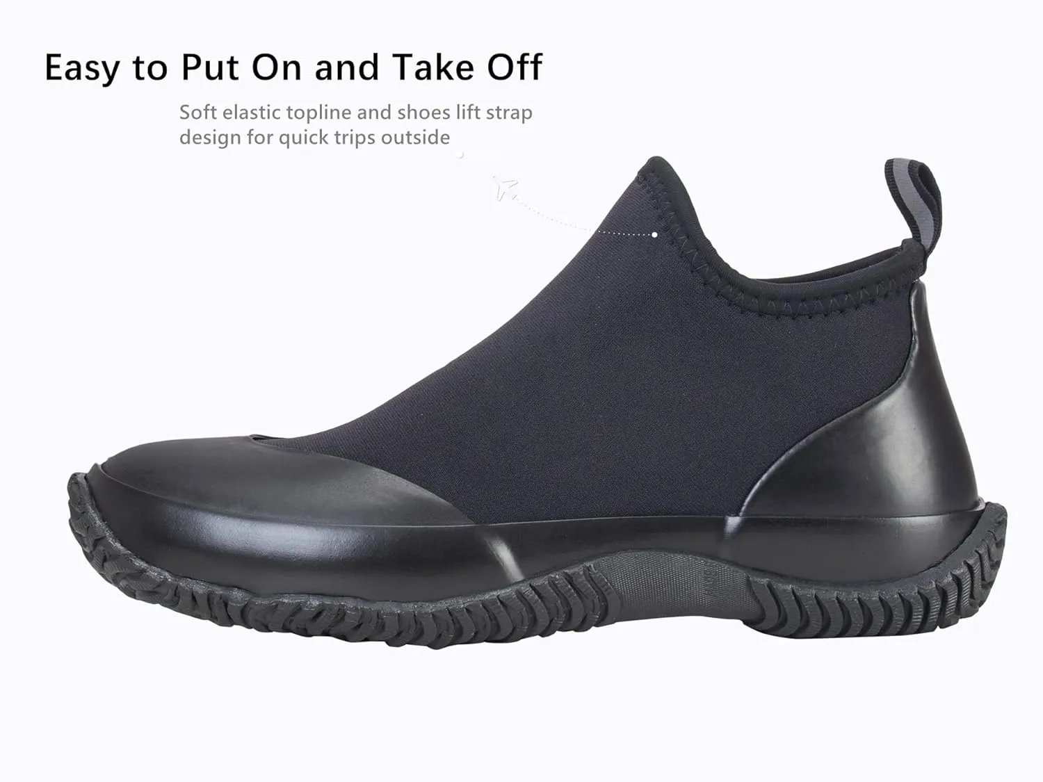 BAXINIER Waterproof Garden Shoes Mens Lightweight Low Short Rain Footwear Outdoor Neoprene Rubber Boots