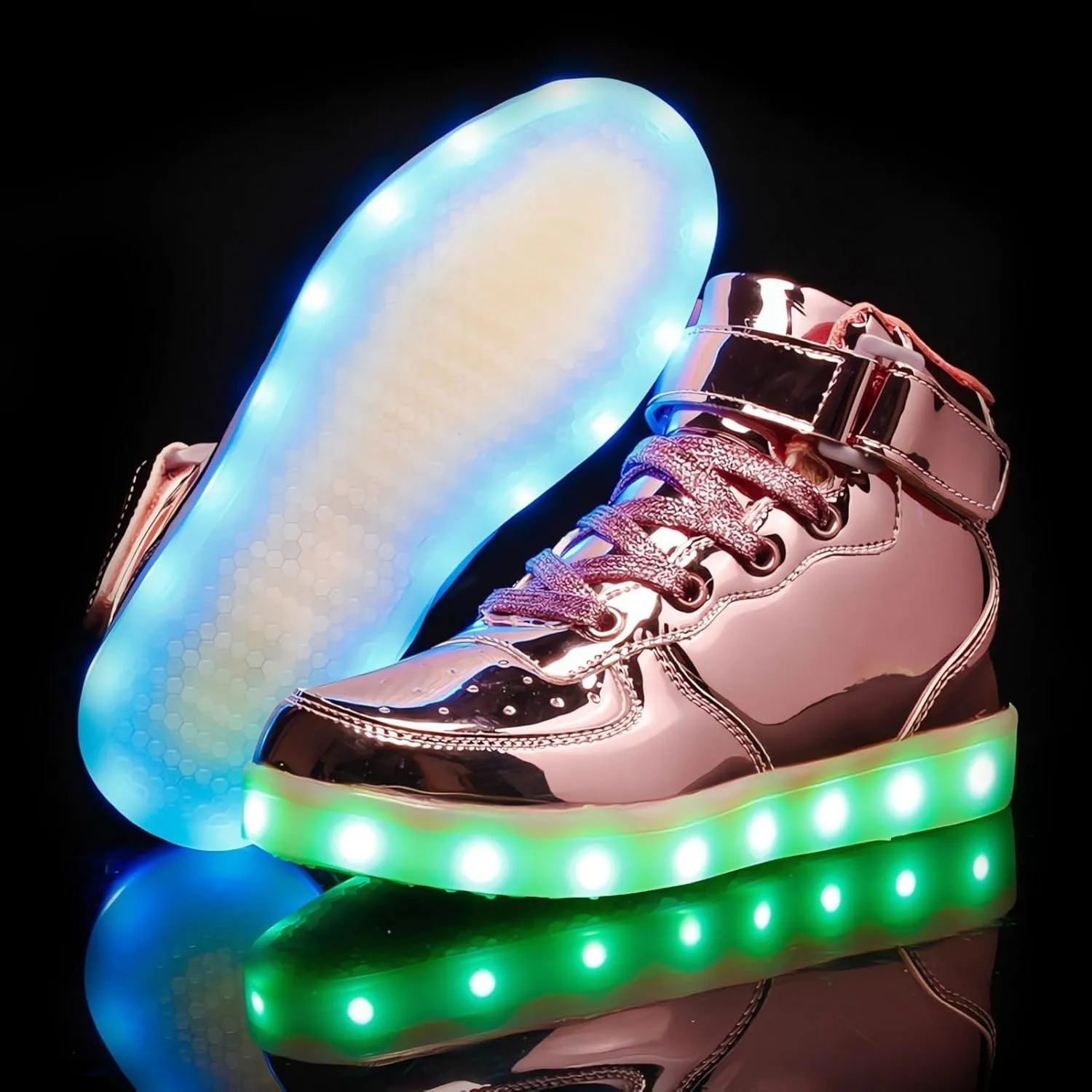 Big Kids Adult Light Up Trainers Luminous Sneakers Boys Girls USB Charging Led High Top Flashing Shoes Xmas