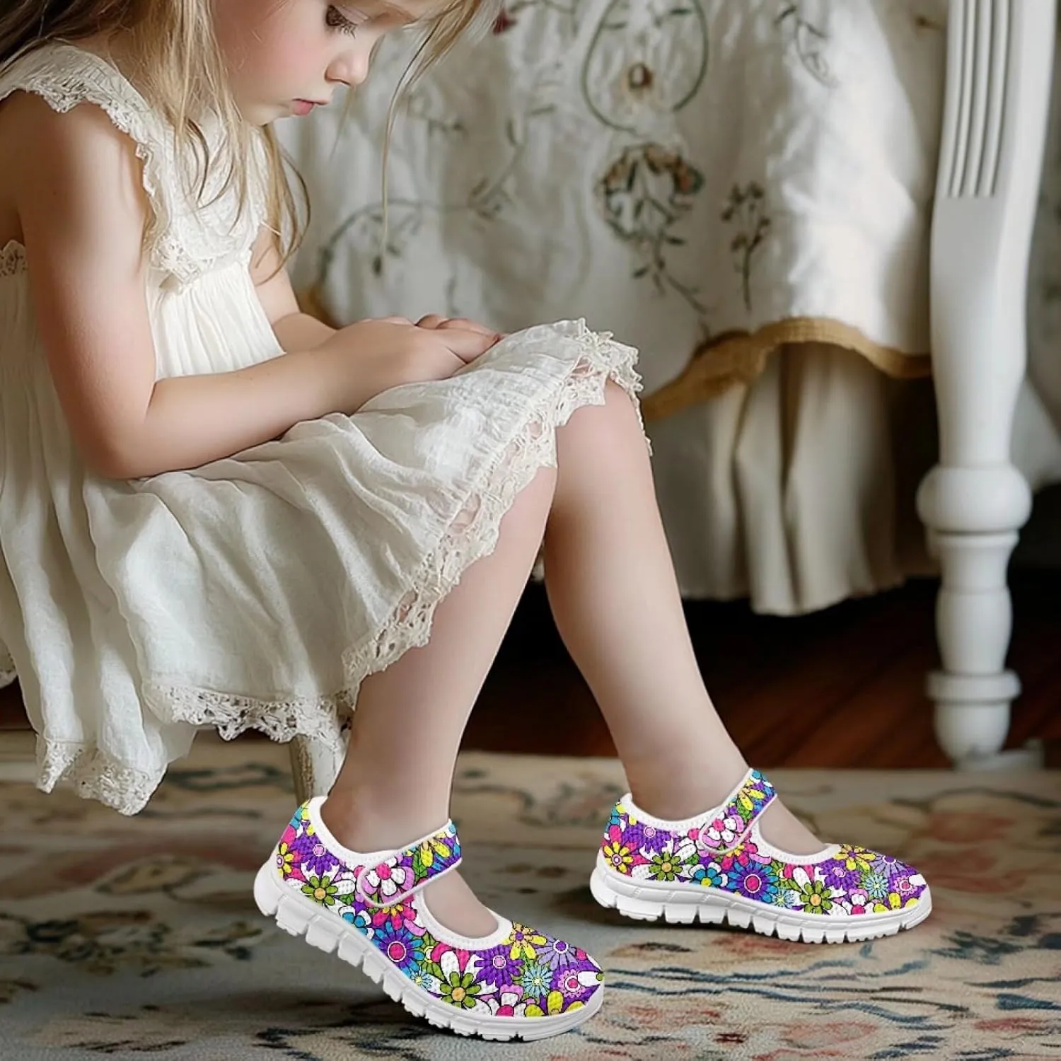 BIGCARJOB Mary Janes Shoes for Toddle Girls Cute Ballet Dress Shoes Flats Princess Shoes Little Kids School Uniform Shoes