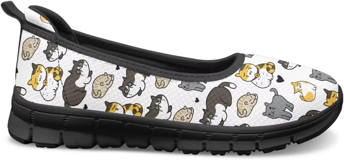 Binienty Women's Wide Toe Box Flats Slip on Dress Walking Comfort Shoe Breatheble Knit Ballet Flat for Women Outdoor