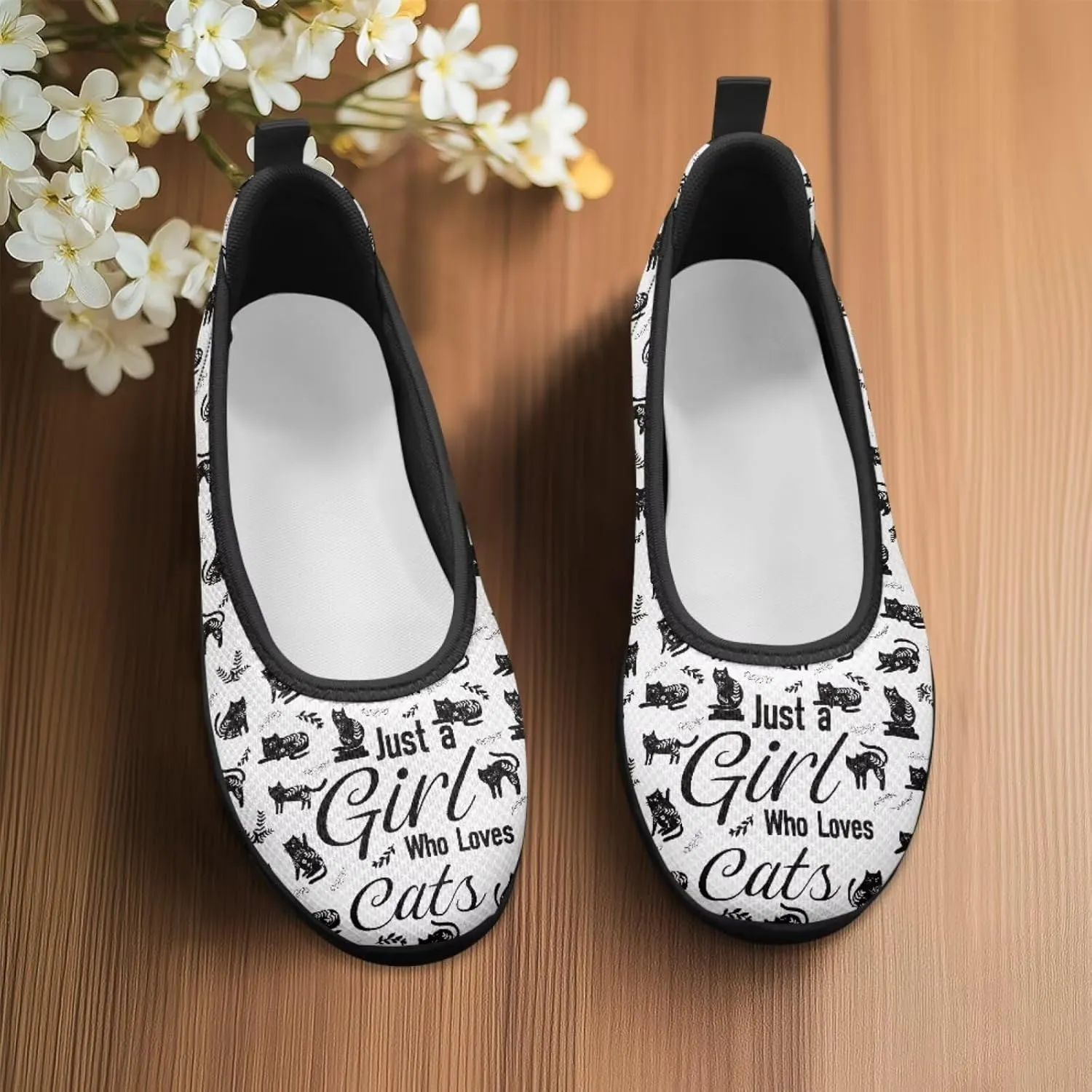 Binienty Women's Wide Toe Box Flats Slip on Dress Walking Comfort Shoe Breatheble Knit Ballet Flat for Women Outdoor