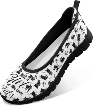 Binienty Women's Wide Toe Box Flats Slip on Dress Walking Comfort Shoe Breatheble Knit Ballet Flat for Women Outdoor