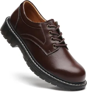 Black Oxford Shoes for Women Women's Oxfords Leather Flats Lace-Up Loafers Business Casual Work Office Uniform Dressy Server Shoes for Ladies Womens