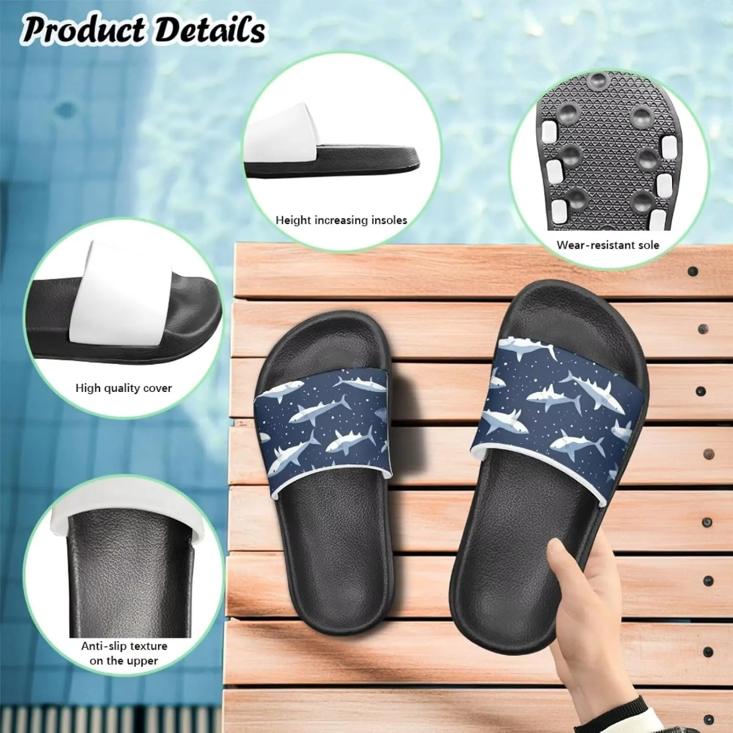 Boys Sandals with Non Slip Footbed Casual Slides Sandals Open Toes Flat