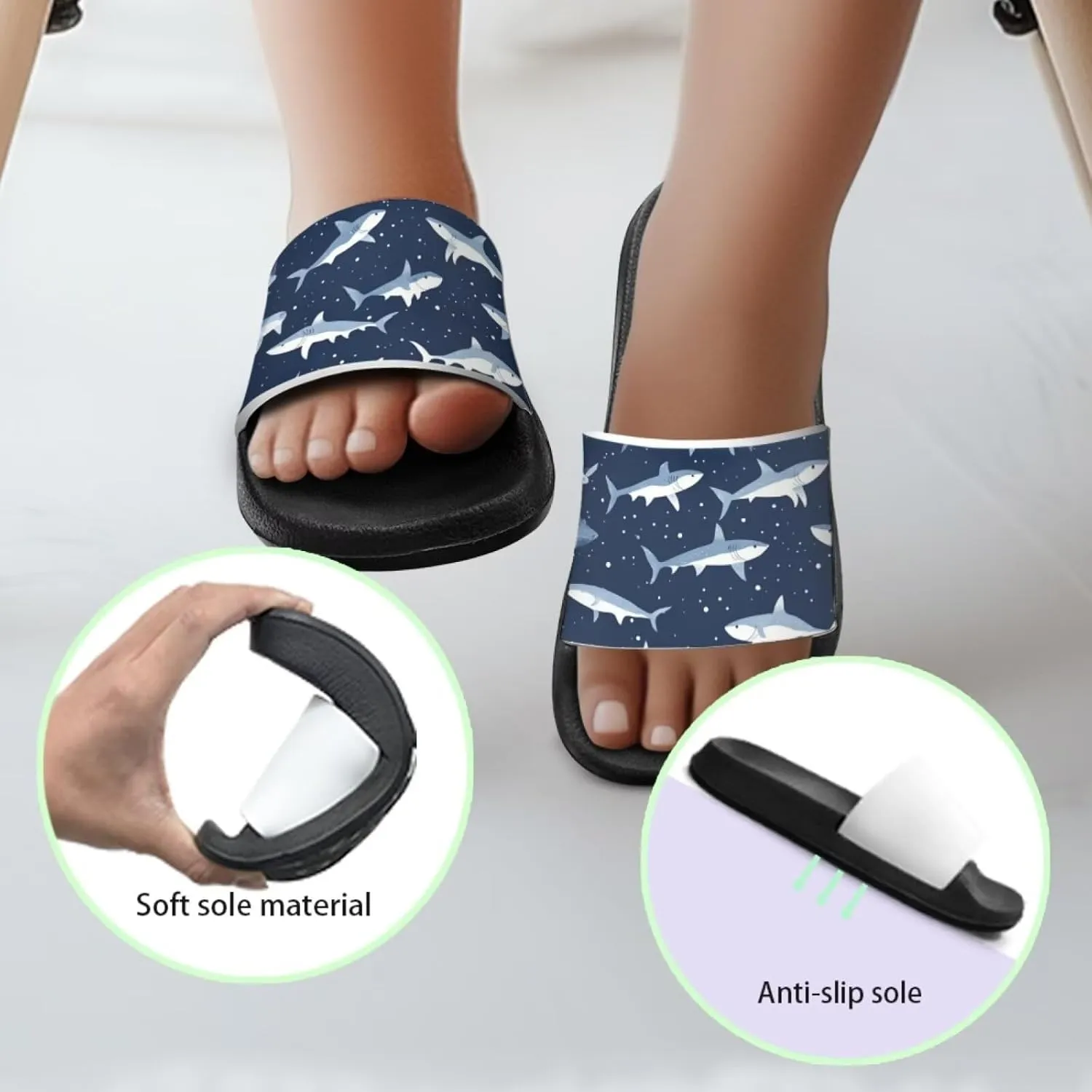 Boys Sandals with Non Slip Footbed Casual Slides Sandals Open Toes Flat