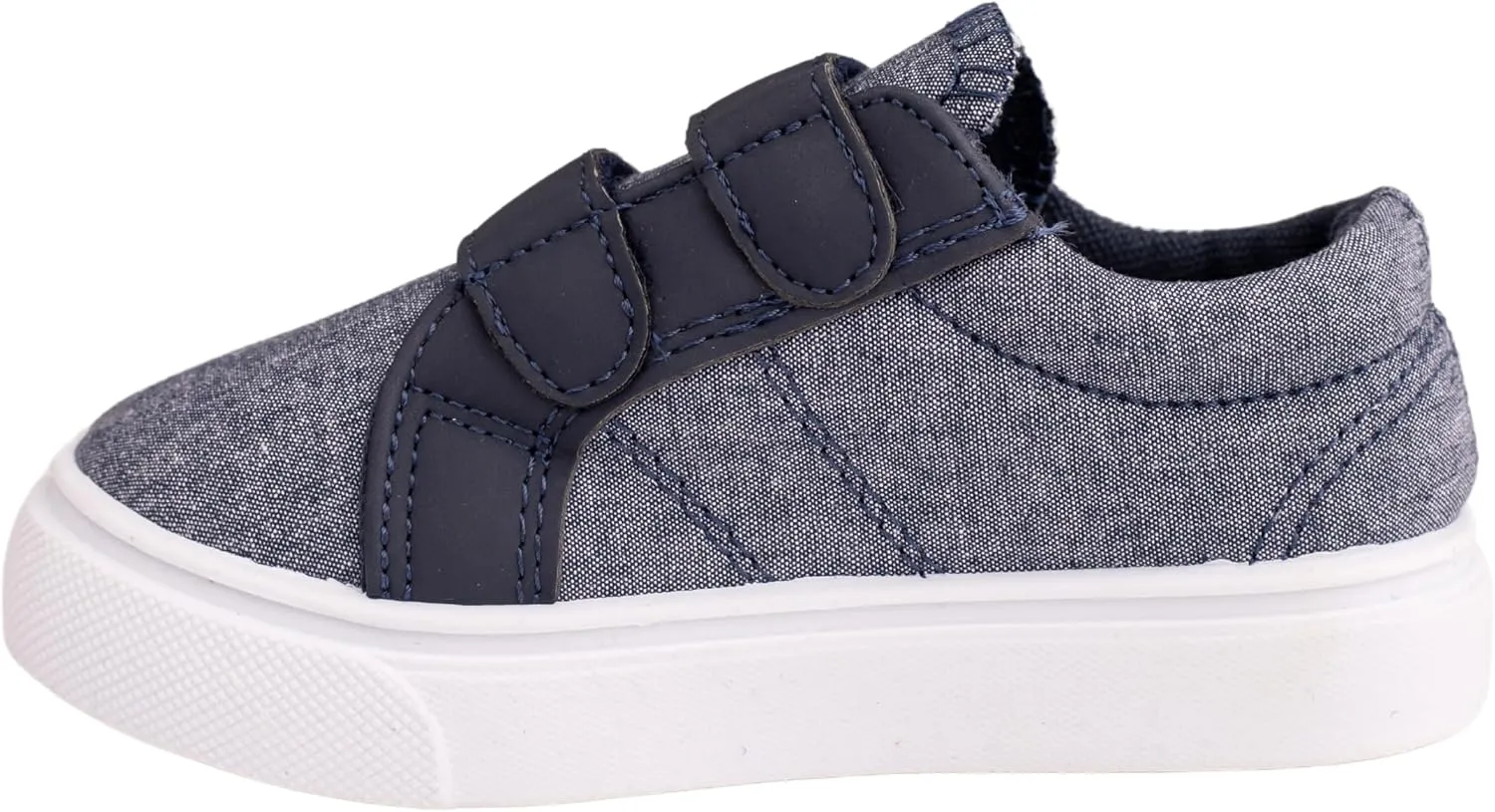 Boys Toddler Canvas Shoes Slip Ons or Dual Hook and Loops, Comfortable Light Weight
