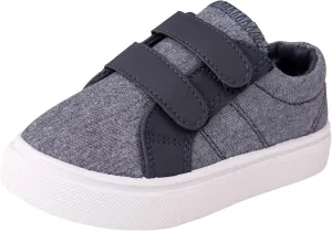 Boys Toddler Canvas Shoes Slip Ons or Dual Hook and Loops, Comfortable Light Weight