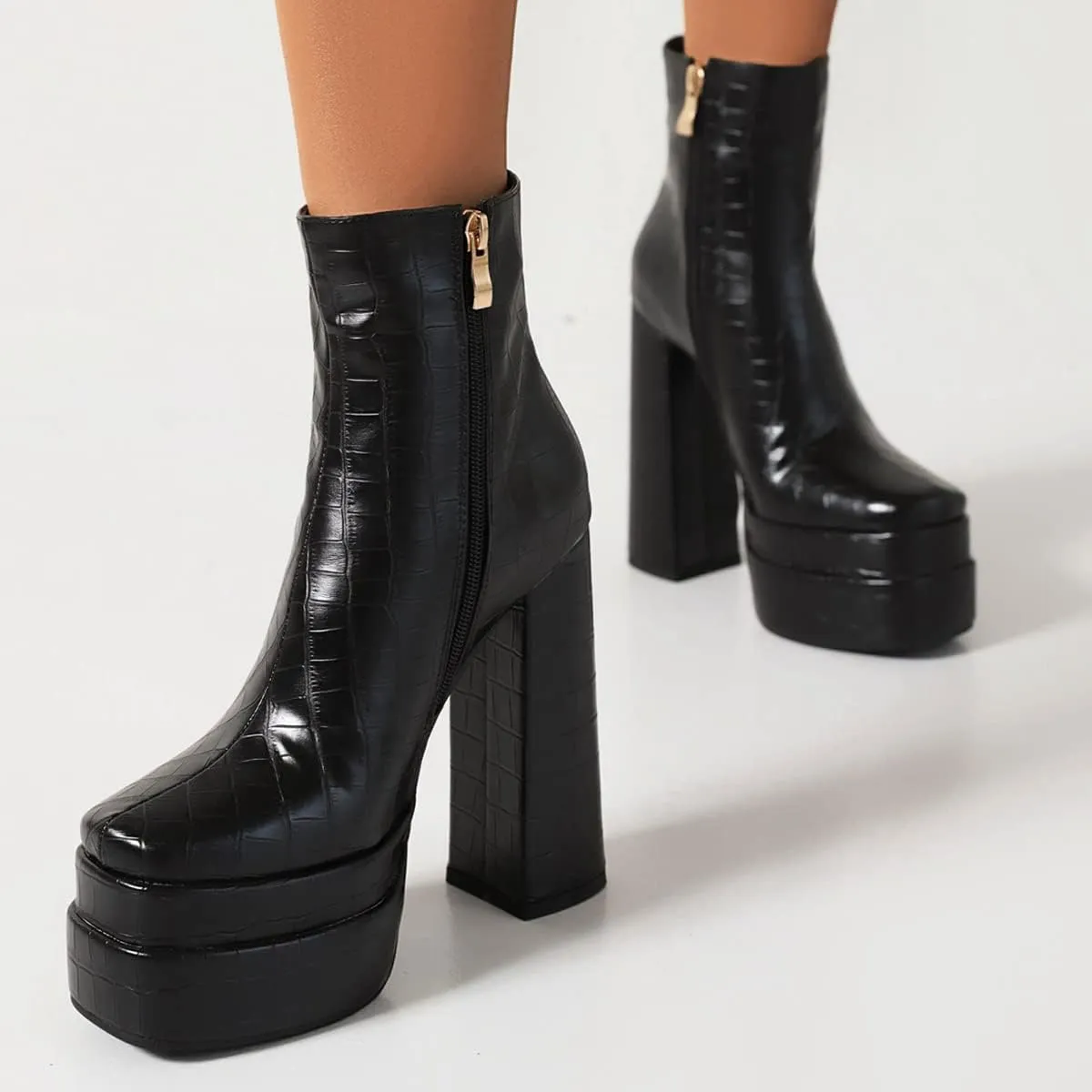 Carkuolary Women Fashion High Heel Ankle Boots
