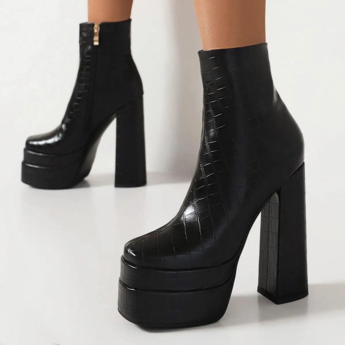 Carkuolary Women Fashion High Heel Ankle Boots