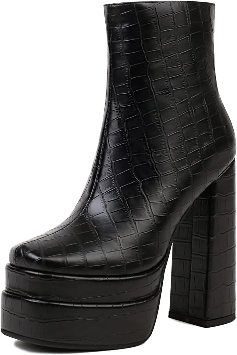 Carkuolary Women Fashion High Heel Ankle Boots