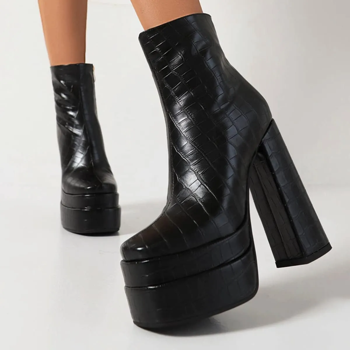 Carkuolary Women Fashion High Heel Ankle Boots