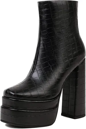 Carkuolary Women Fashion High Heel Ankle Boots