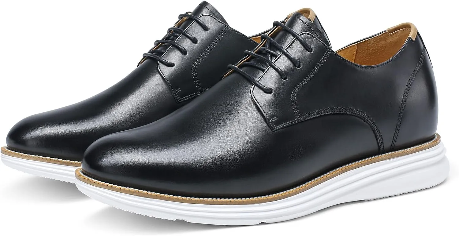 CHAMARIPA Men Elevator Sneakers Sports Shoes Mesh Lace up Shoes Light Weight Height Increasing Shoes Hidden Heel Trainers