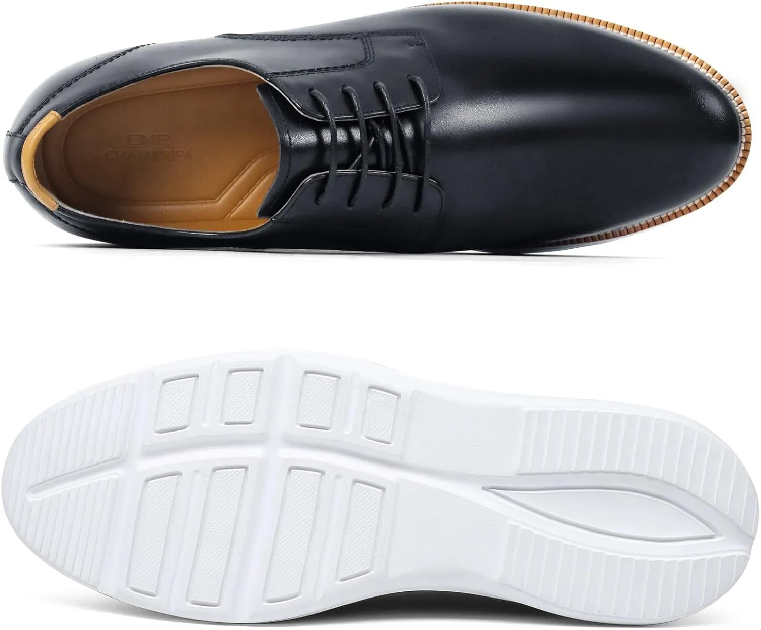 CHAMARIPA Men Elevator Sneakers Sports Shoes Mesh Lace up Shoes Light Weight Height Increasing Shoes Hidden Heel Trainers