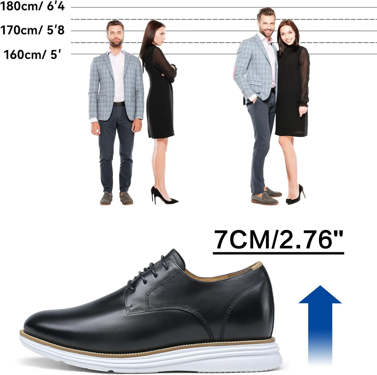 CHAMARIPA Men Elevator Sneakers Sports Shoes Mesh Lace up Shoes Light Weight Height Increasing Shoes Hidden Heel Trainers