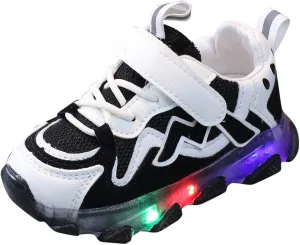 Children Baby Girls Led Light Luminous Running Sport Shoes 12M-6Y Little Kids Mesh Sneakers