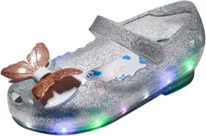 Children Kids Girls Sandals LED Light Luminous Shoes Casual Shoes Jelly Shoes Bow Princess Toddler Non-Slip Sandals