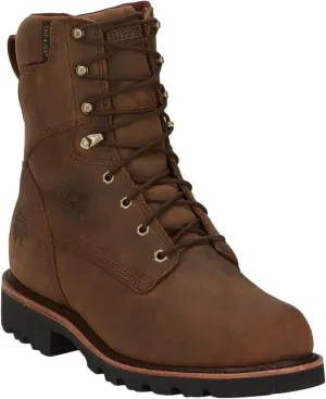 Chippewa Men's Waterproof Work Boot Soft Toe Brown 8 EE