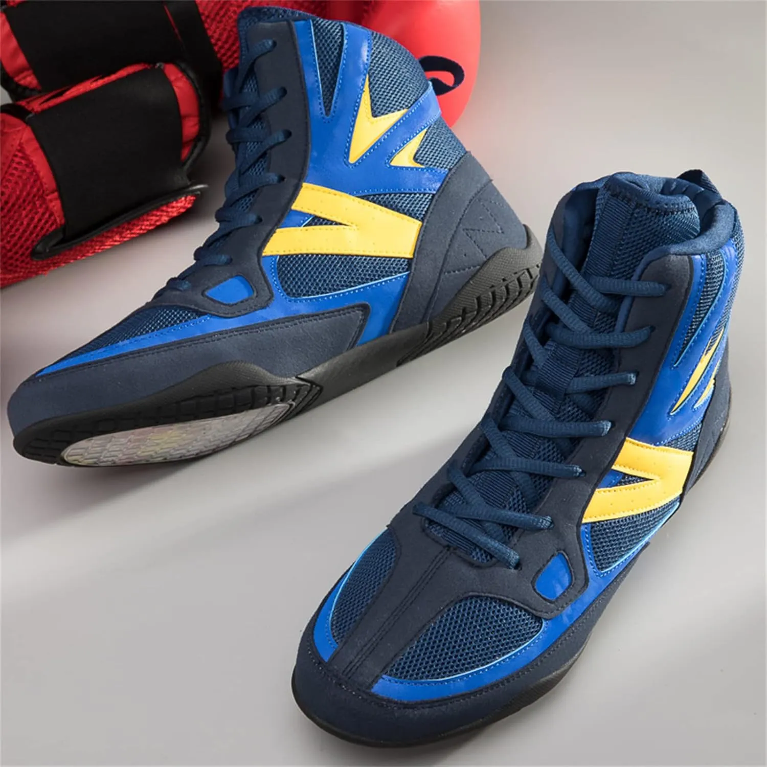 Cmadolrs Men's and Women's high top Wrestling Shoes Non Slip Breathable Boxing Shoes Wrestling Training Shoes Speed