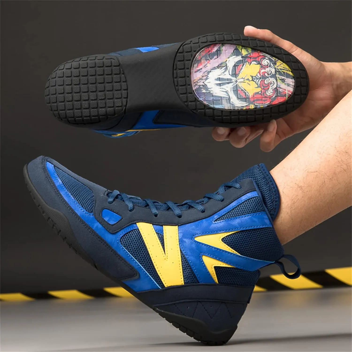 Cmadolrs Men's and Women's high top Wrestling Shoes Non Slip Breathable Boxing Shoes Wrestling Training Shoes Speed