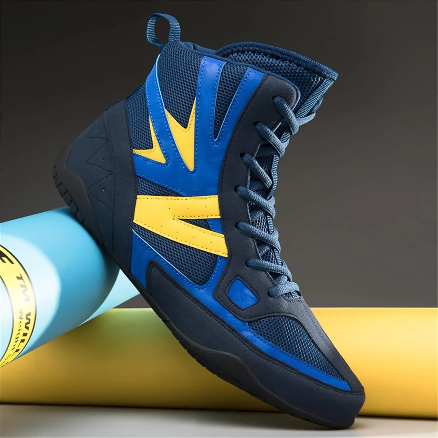 Cmadolrs Men's and Women's high top Wrestling Shoes Non Slip Breathable Boxing Shoes Wrestling Training Shoes Speed