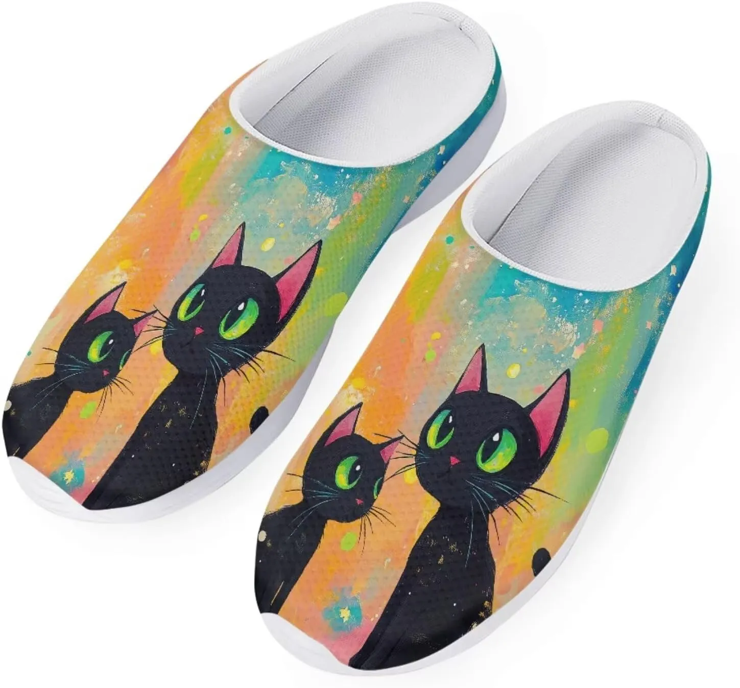 Coloranimal Cute Animal Floral Pattern Pull On Slippers for Women Beach Flat Shoes