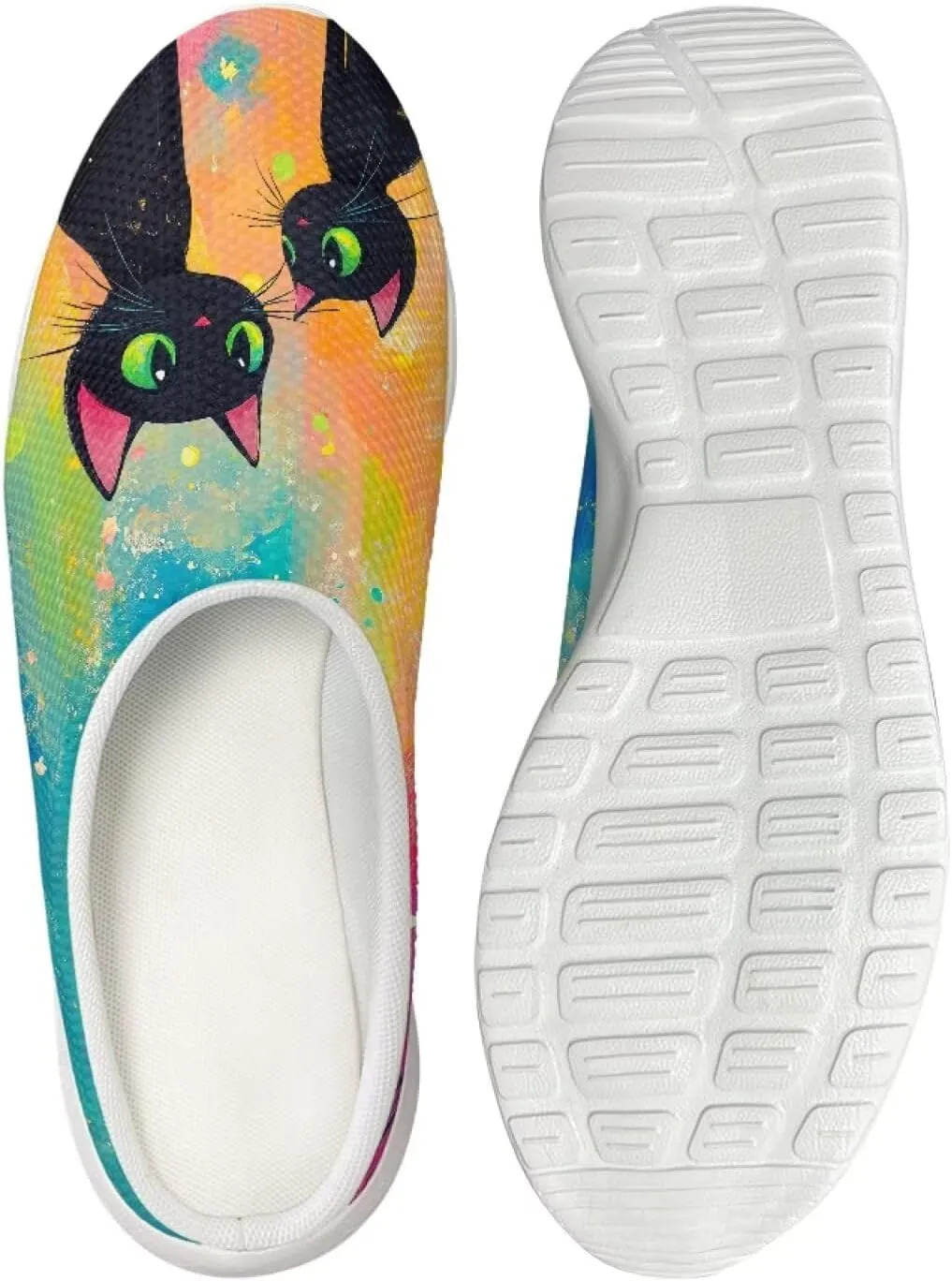 Coloranimal Cute Animal Floral Pattern Pull On Slippers for Women Beach Flat Shoes