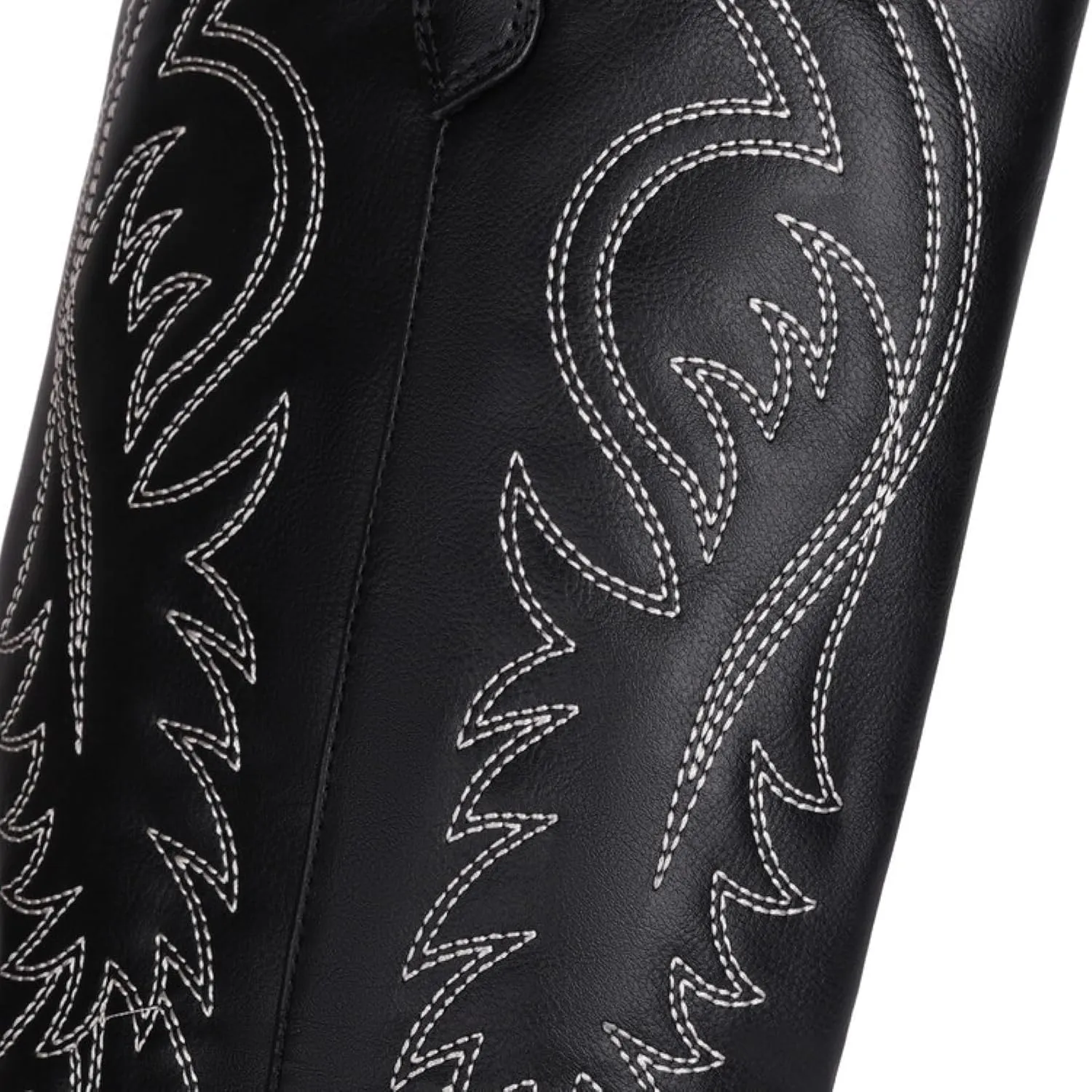 Cowboy Boots for Women, Wide Calf Knee High Cowgirl Boots with Side Zipper and Sparkly Glitter Embroidery, Mid Heel Retro Fashion Tall Cowgirl Boot Pull On for Ladies-Rose Red||40