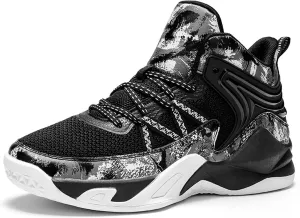 DHAEY Mens Basketball Shoes Arch Support Basketball Sneakers Anti Slip Cushion Sports Shoes for Running Walking Training (Color : Black, Size : 8.5 Women/7 Men)