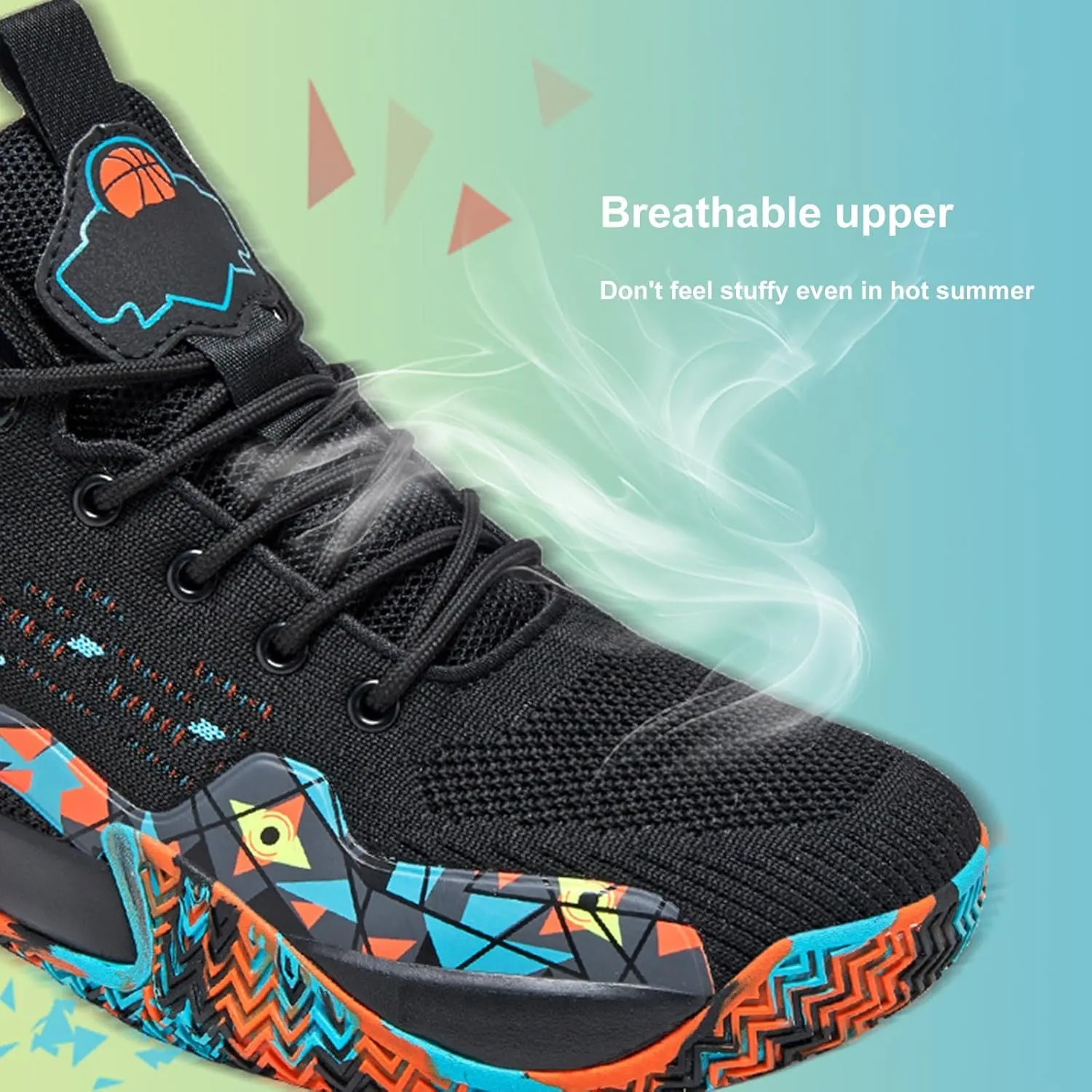 DHAEY Mens Basketball Shoes Unisex High Top Anti Slip Running Shoes Fashionable Breathable Professional Outdoor Basketball Shoes (Color : Black, Size : 15 Women/13.5 Men)