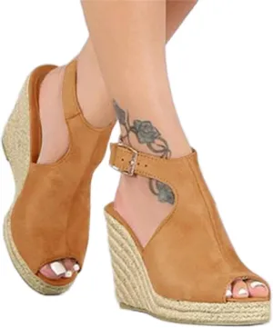 Dheva-C Platform Sandals Women Summer Dressy Fashion Espadrilles Sandals Wedges Sandals Platform Casual Summer High Heels Open Toe Sandals Slip on Shoes Women