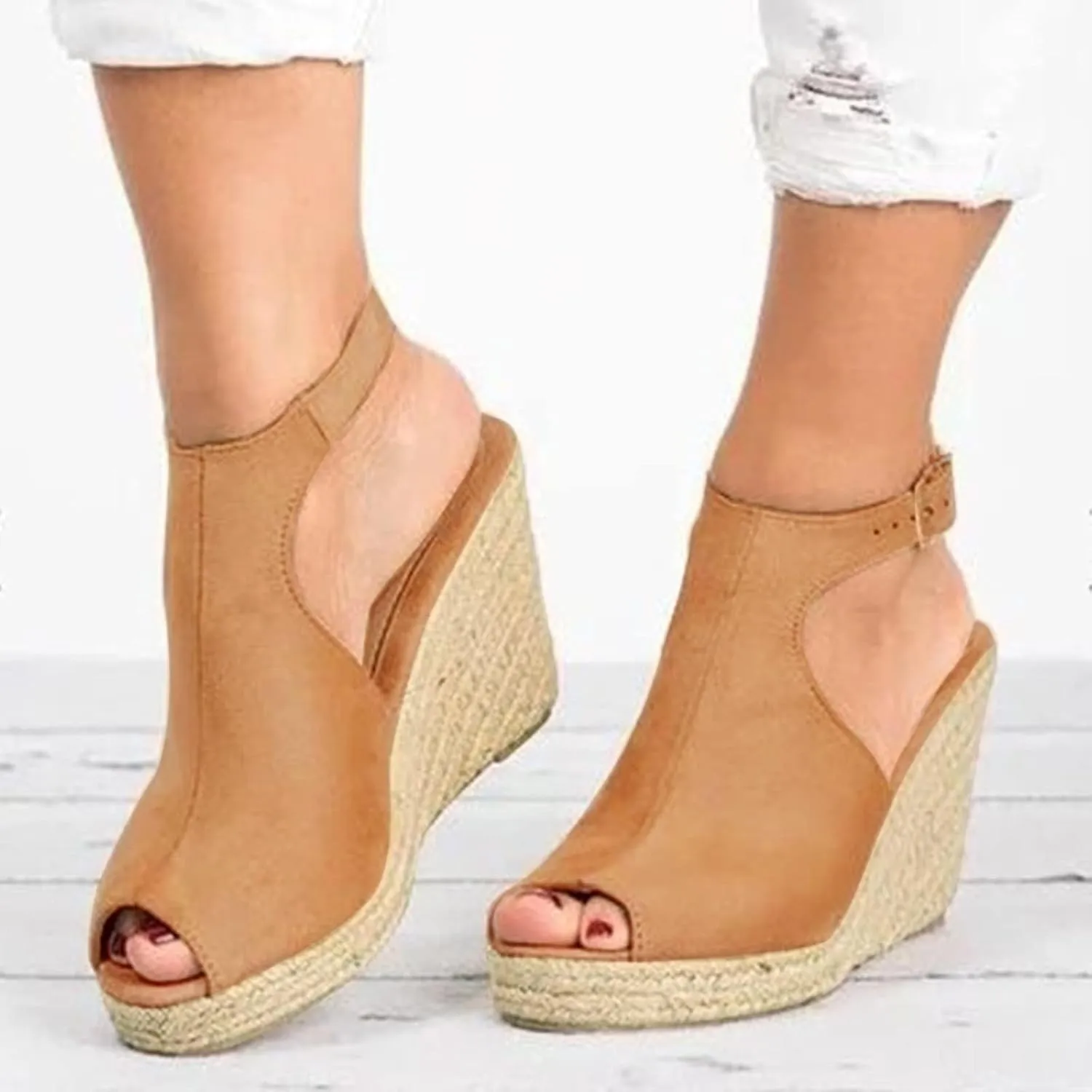 Dheva-C Platform Sandals Women Summer Dressy Fashion Espadrilles Sandals Wedges Sandals Platform Casual Summer High Heels Open Toe Sandals Slip on Shoes Women