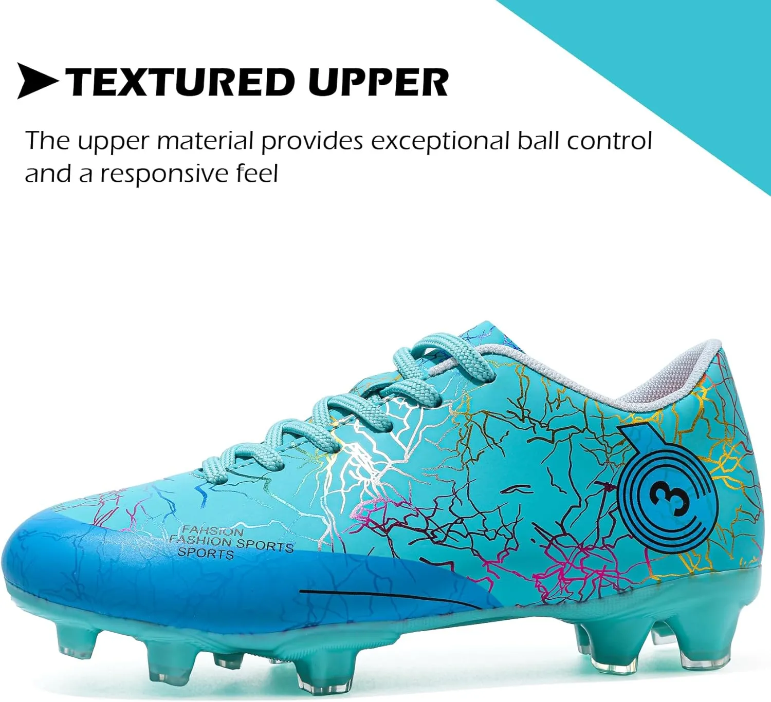 DimaiGlobal Kids Soccer Shoes Boys Girls Soccer Cleats Outdoor Training Athletic Sneakers Professional Spikes Youth Turf Football Shoes Unisex
